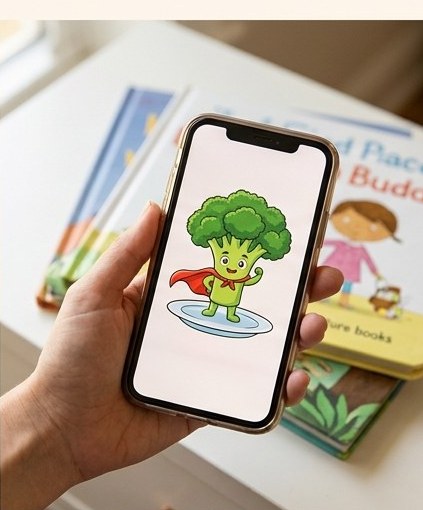 A kid-friendly Buddy character shown on a phone screen.